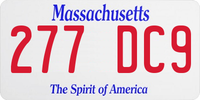 MA license plate 277DC9