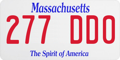 MA license plate 277DD0