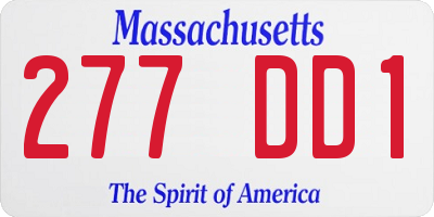 MA license plate 277DD1