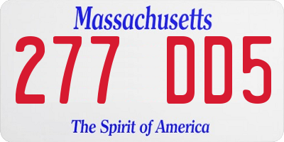 MA license plate 277DD5