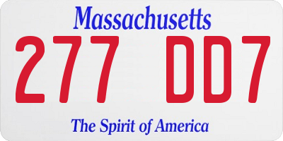 MA license plate 277DD7