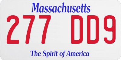 MA license plate 277DD9