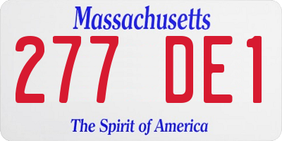 MA license plate 277DE1