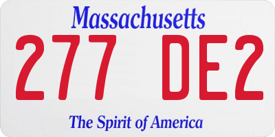MA license plate 277DE2