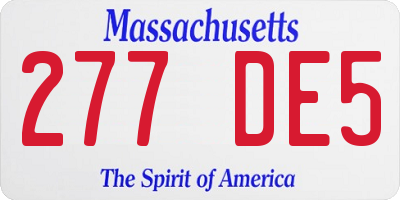 MA license plate 277DE5