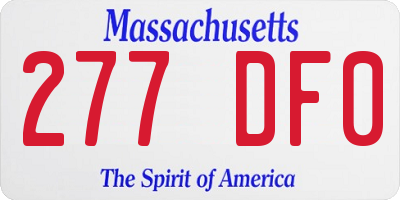 MA license plate 277DF0