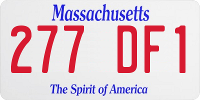 MA license plate 277DF1