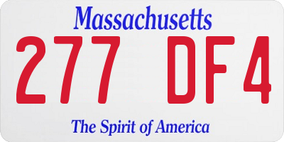 MA license plate 277DF4