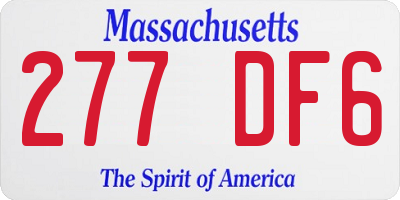 MA license plate 277DF6