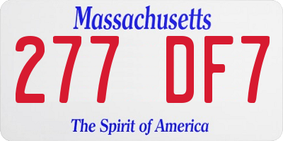 MA license plate 277DF7
