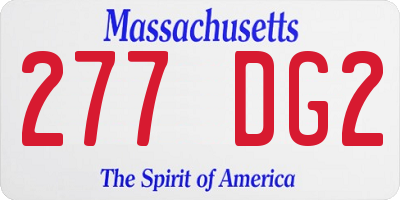 MA license plate 277DG2