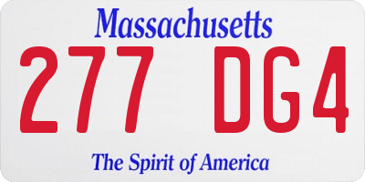 MA license plate 277DG4