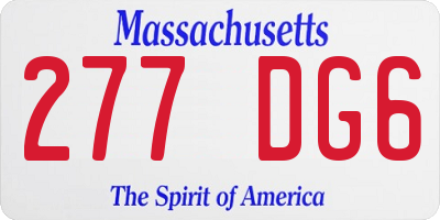 MA license plate 277DG6