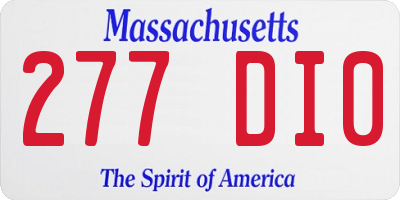 MA license plate 277DI0