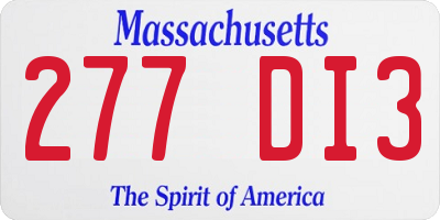 MA license plate 277DI3