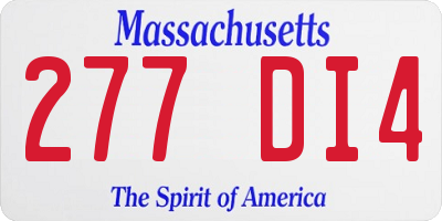 MA license plate 277DI4