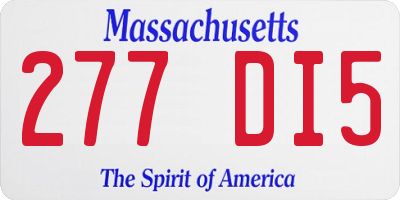 MA license plate 277DI5
