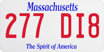 MA license plate 277DI8