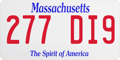 MA license plate 277DI9