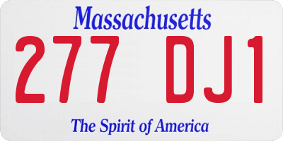 MA license plate 277DJ1