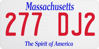 MA license plate 277DJ2