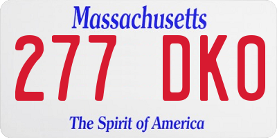 MA license plate 277DK0
