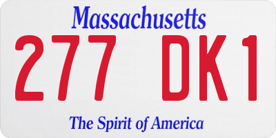 MA license plate 277DK1