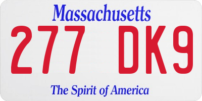 MA license plate 277DK9