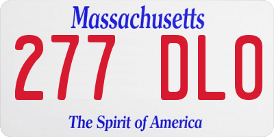 MA license plate 277DL0