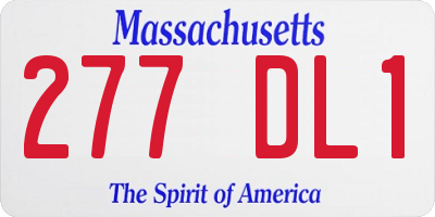 MA license plate 277DL1