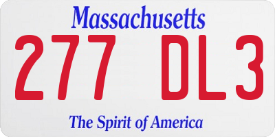 MA license plate 277DL3