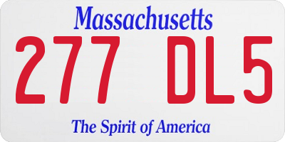 MA license plate 277DL5