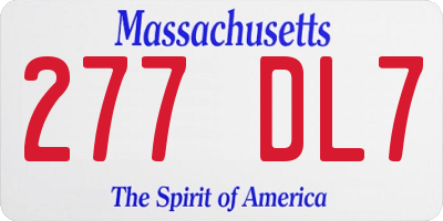 MA license plate 277DL7