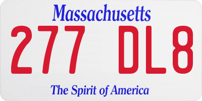 MA license plate 277DL8