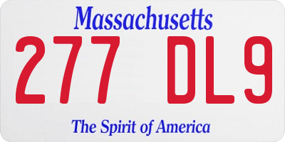 MA license plate 277DL9