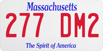 MA license plate 277DM2