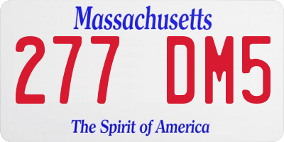MA license plate 277DM5