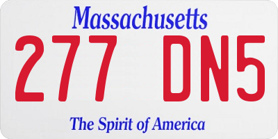 MA license plate 277DN5