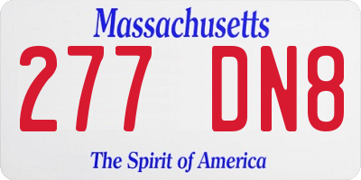 MA license plate 277DN8