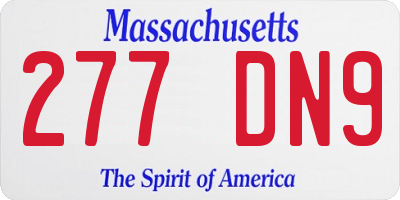 MA license plate 277DN9