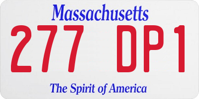 MA license plate 277DP1