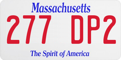 MA license plate 277DP2