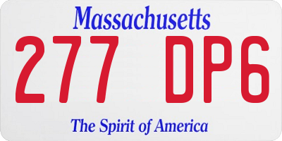 MA license plate 277DP6