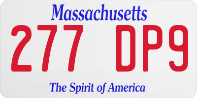 MA license plate 277DP9