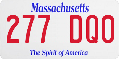 MA license plate 277DQ0