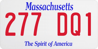 MA license plate 277DQ1