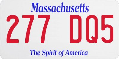 MA license plate 277DQ5