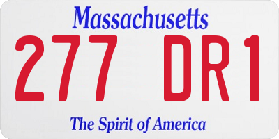 MA license plate 277DR1