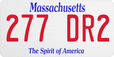 MA license plate 277DR2