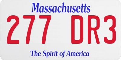 MA license plate 277DR3